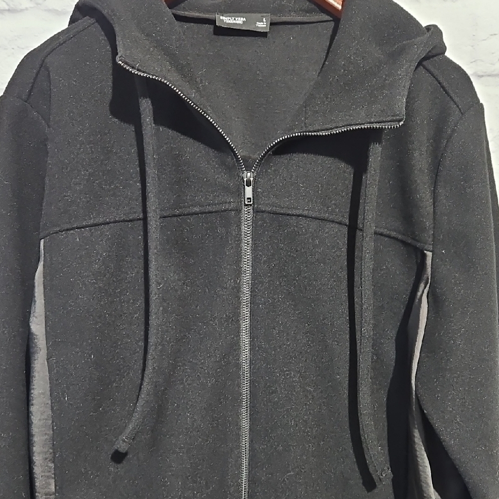 Simply Vera Vera Wang Black Satin Back Bomber Jacket - Picture 2 of 8